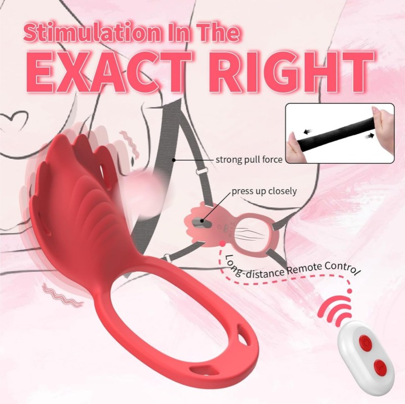 GripLust Panty Vibrator With Strap And Penis Ring - 9 Vibration Modes By APP & Remote