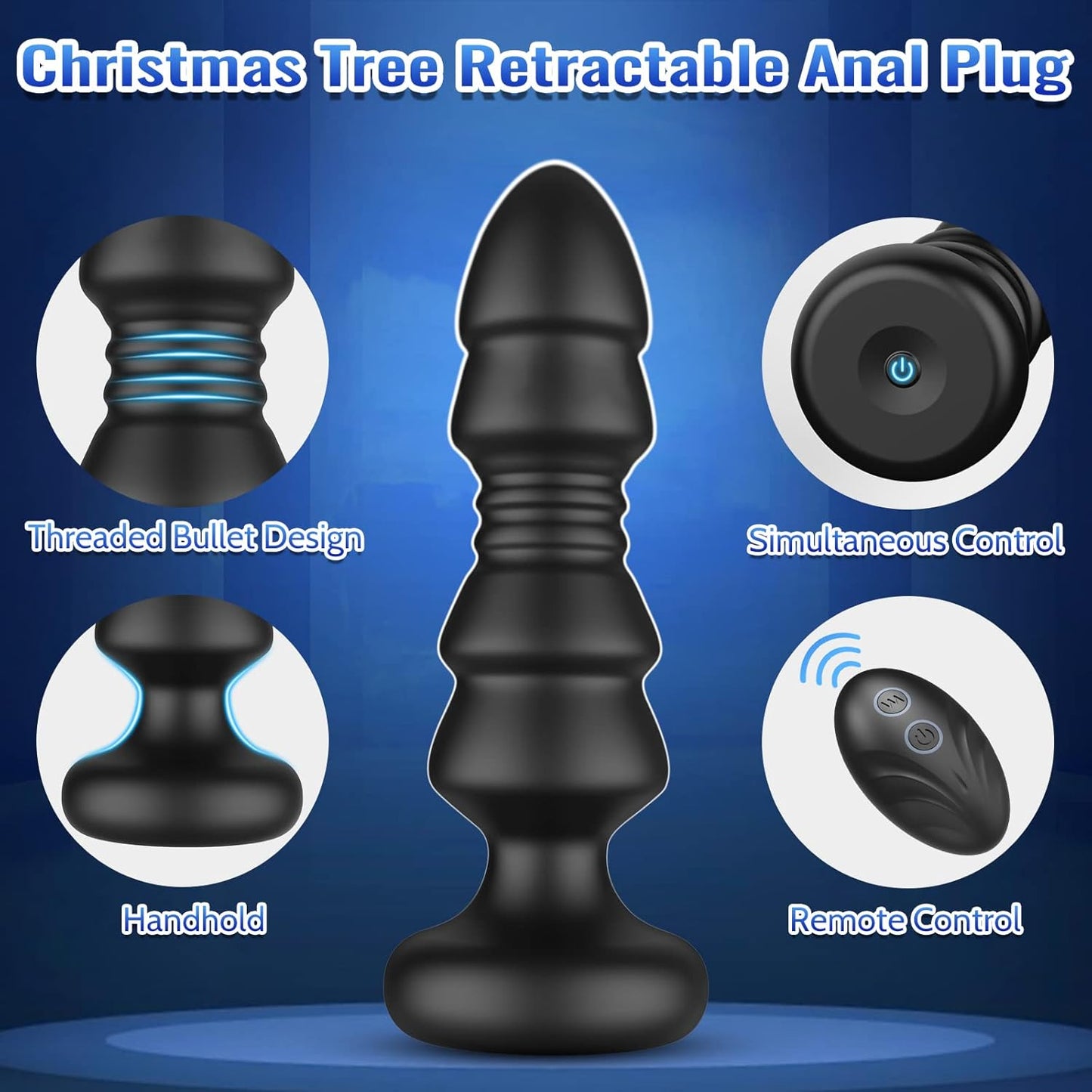 SlipTip - Thrusting Anal Plugs Prostate Massager - Butt Plug G Spot Vibrator for Male and Female