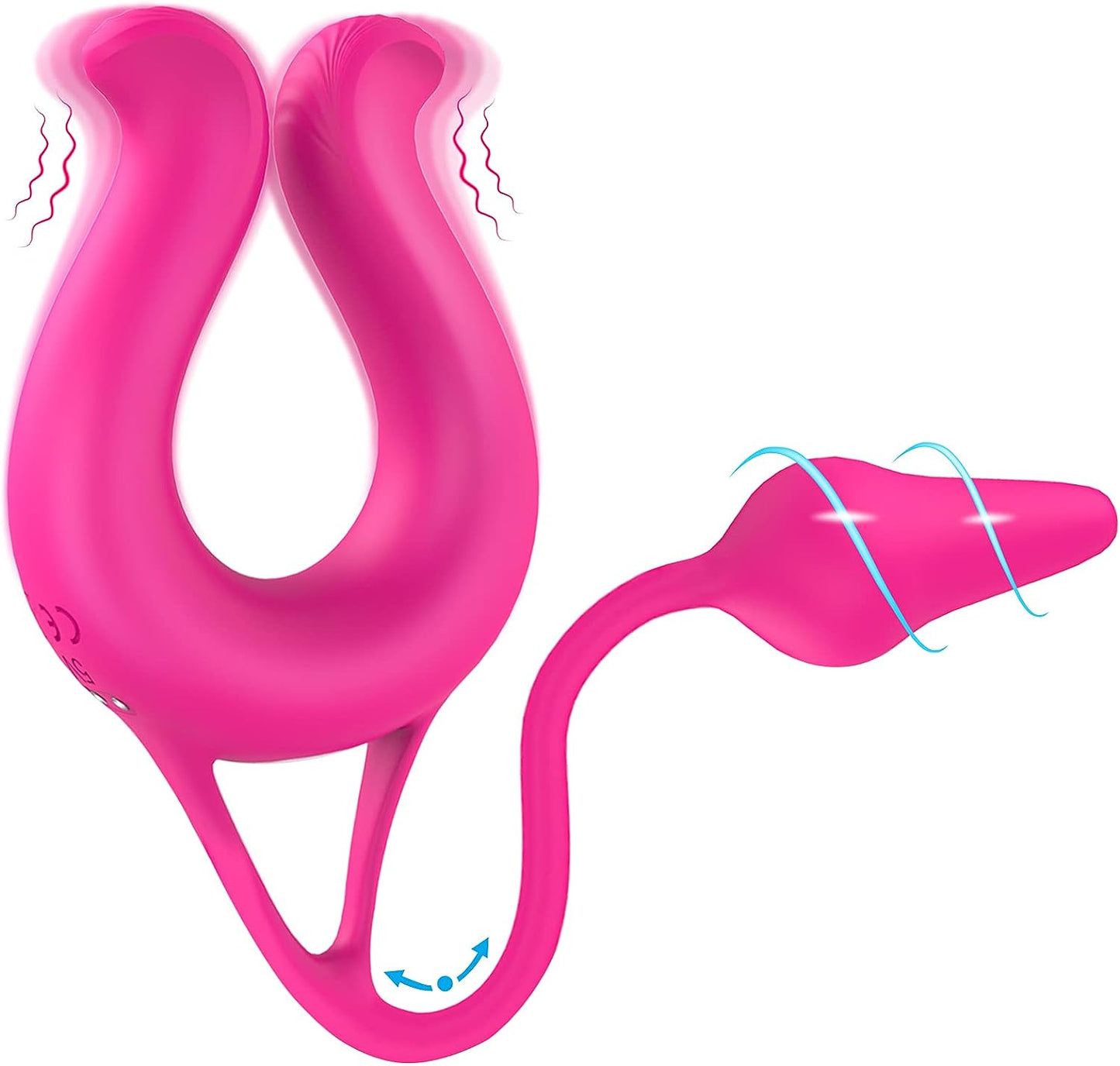July - Vibrating Multi Cock Ring with Butt Plug