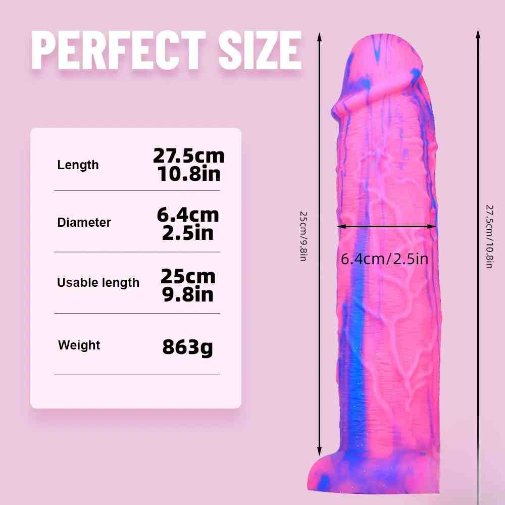 CheekyLeopard - 10.8in Huge Thick Colorful Penis Dildo For Women