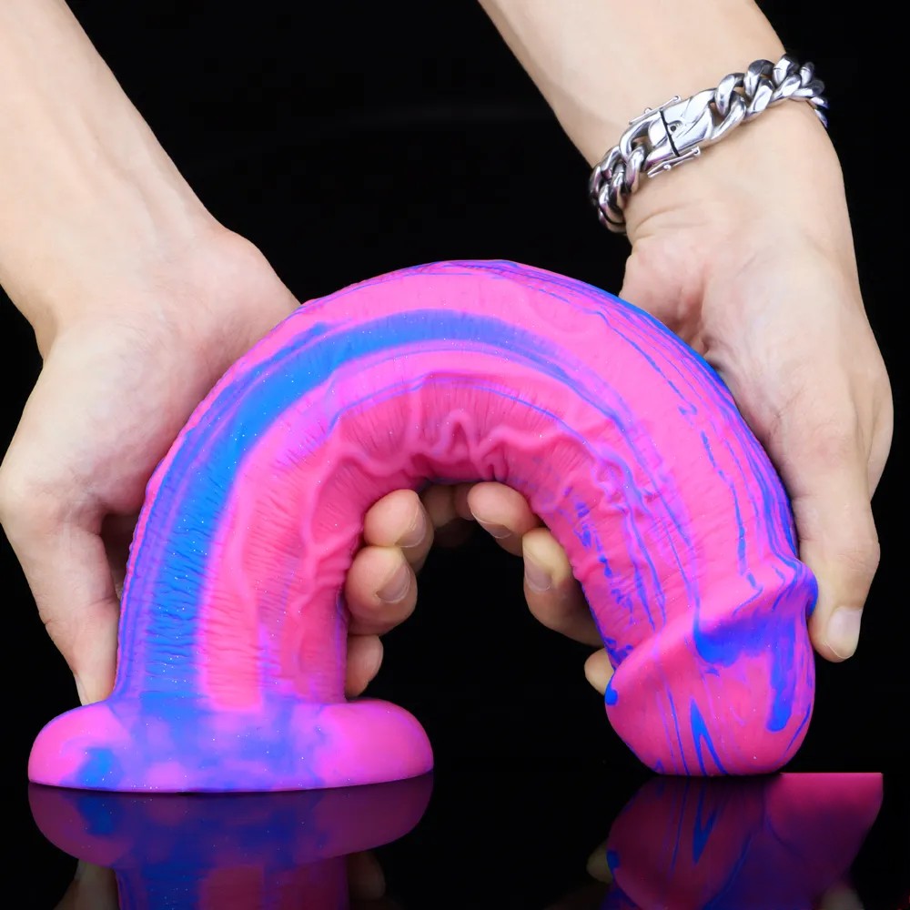 CheekyLeopard - 10.8in Huge Thick Colorful Penis Dildo For Women