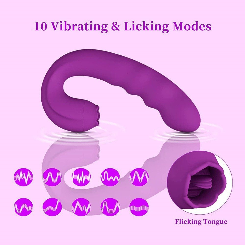 LILI G-Spot Vibrator With Rotating Head & Tongue Vibrator