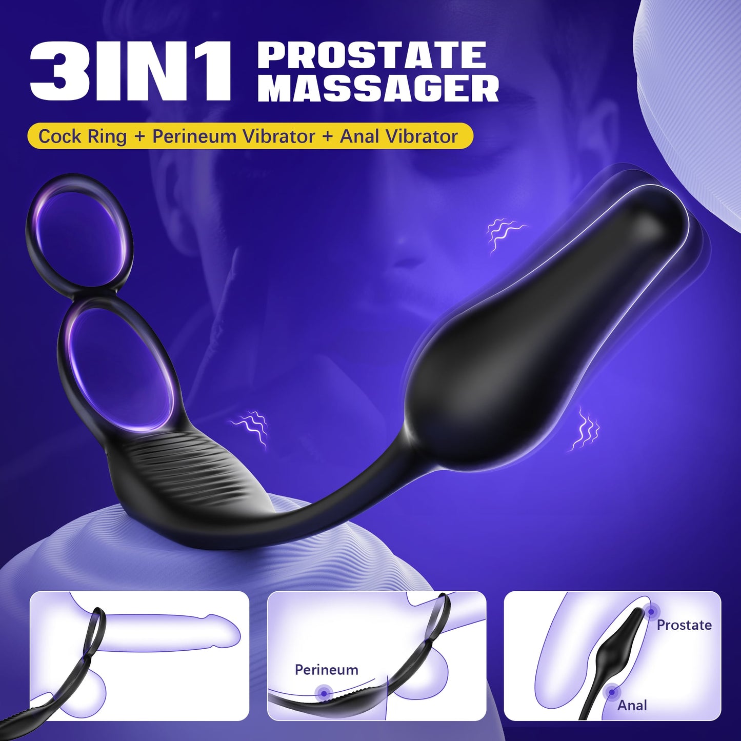 Zoppy | 3 in 1 Prostate Massager Butt Plug with Double Ring