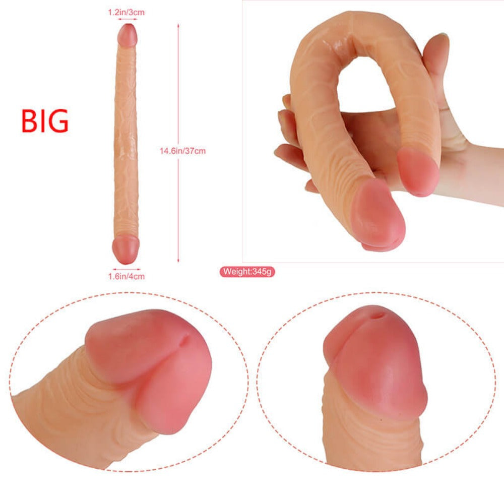 ForbiddenCat - 10.6in 14.6in Veiny Double Dildo Gay Sex Toy