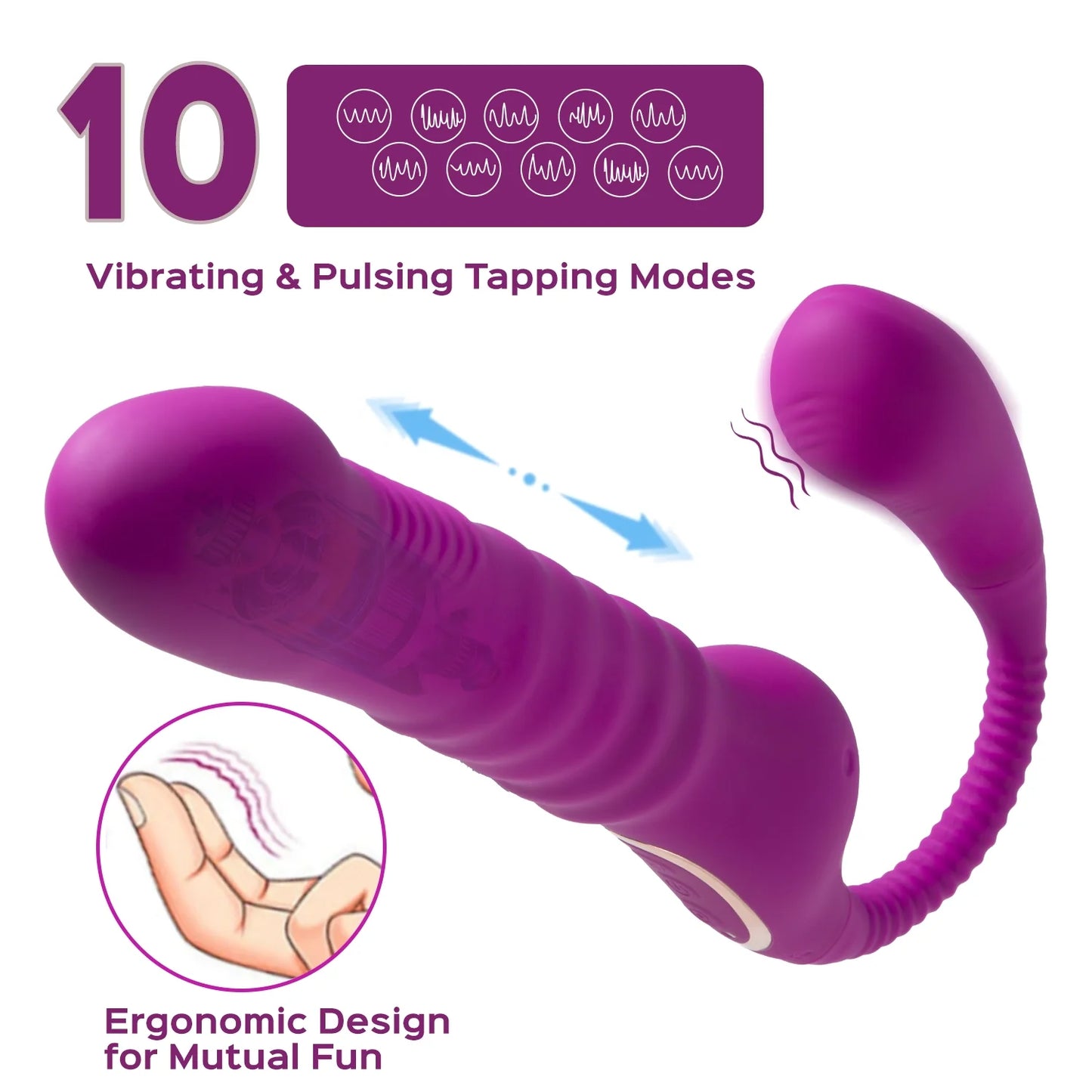 BananaBliss Strapless Strap-on Thrusting Dildo G-spot Vibrator Tapping Clit Stimulator