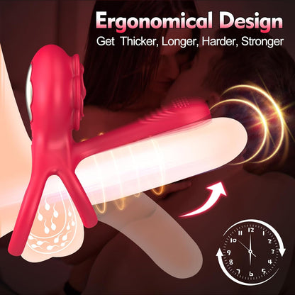 Roselover - Vibrating Cock Ring with G-spot Clitoral Stimulator