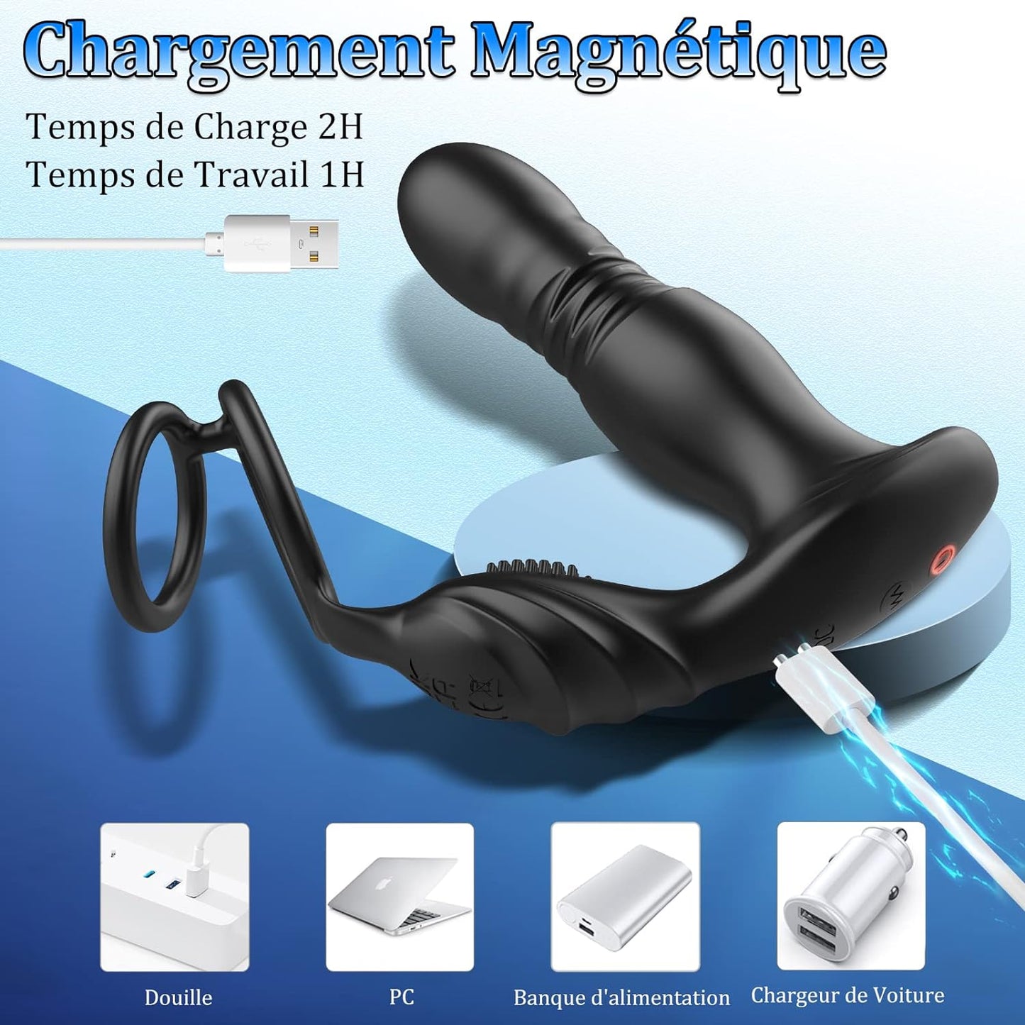 Lust - Prostate Massager with Penis Ring, Anal Plug Vibrator For All