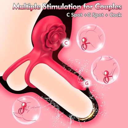 Roselover - Vibrating Cock Ring with G-spot Clitoral Stimulator