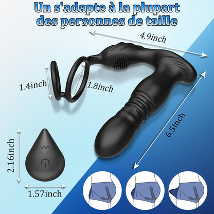 Lust - Prostate Massager with Penis Ring, Anal Plug Vibrator For All