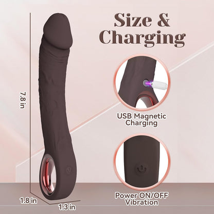 KuroLush 7.8 Inch Realistic Vibrators, G Spot Vibrator Dildo
