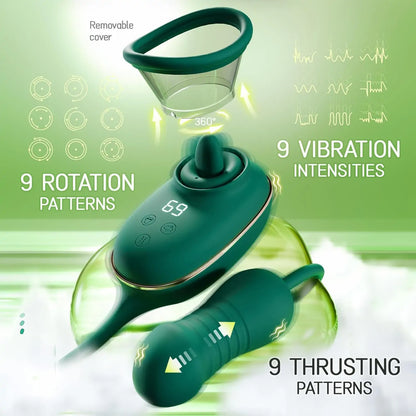 Opula - Clit Sucking Tongue Vibrator with Thrusting Stimulator