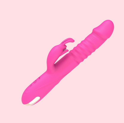 RRide Thrusting Dildo Rabbit Vibrator - Silicone Clitoral Stimulator For Women Or Couple
