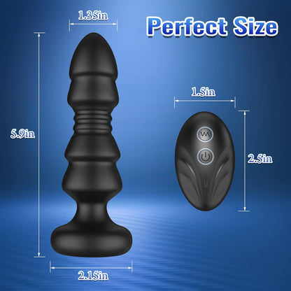 SlipTip - Thrusting Anal Plugs Prostate Massager - Butt Plug G Spot Vibrator for Male and Female