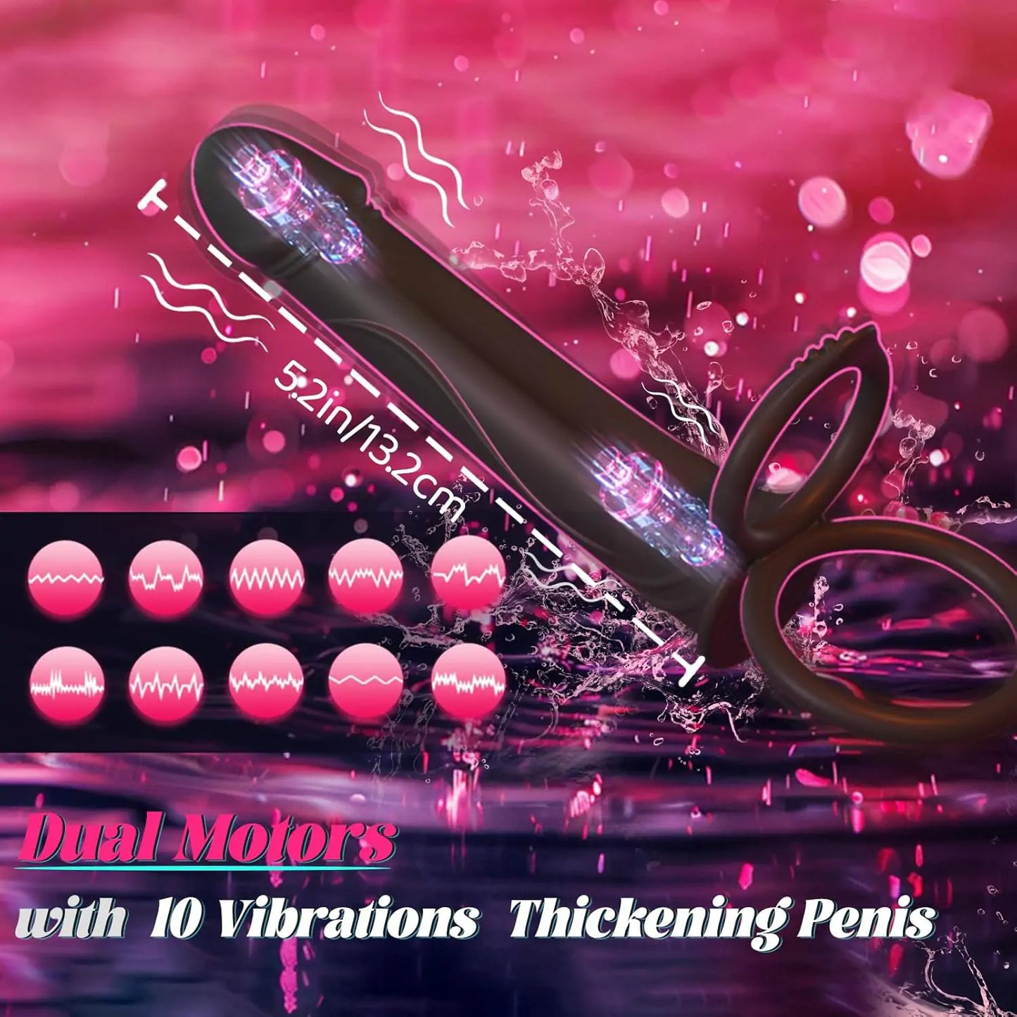 Euphoria - Strap On Anal Dildo with Vibrating Cock Ring Penis Sleeve