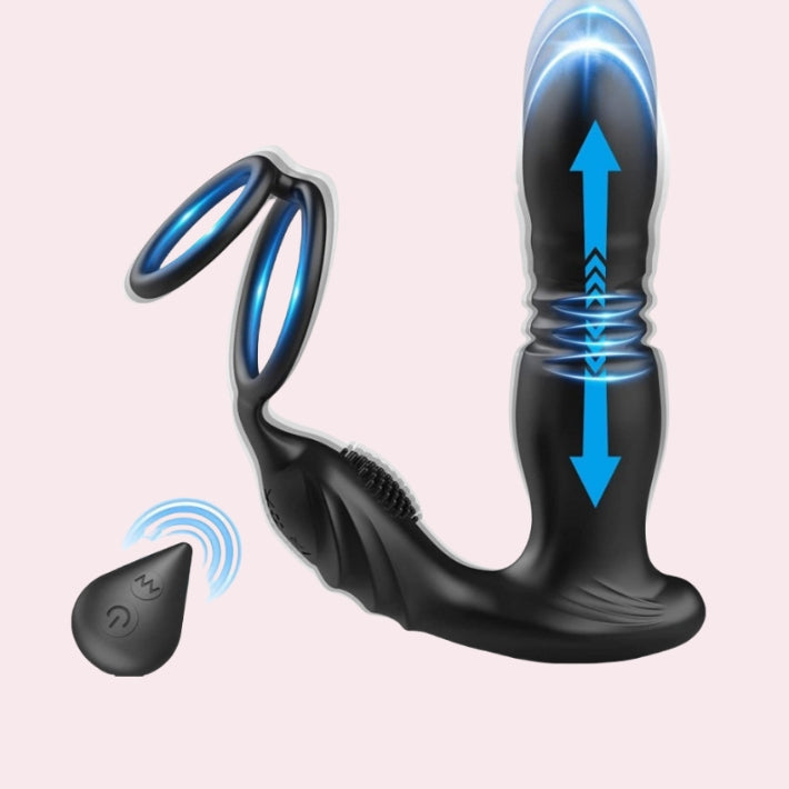 Lust - Prostate Massager with Penis Ring, Anal Plug Vibrator For All