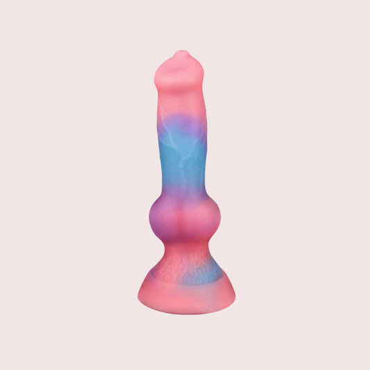 DoggieLove - Cock Silicone Knotted Glow In The Dark Dildo