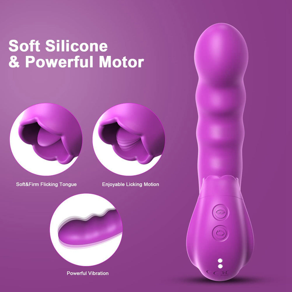 LILI G-Spot Vibrator With Rotating Head & Tongue Vibrator