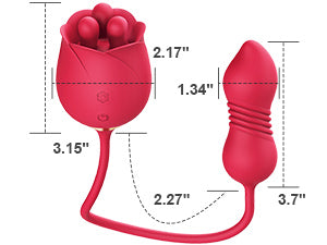 KittyRose - Rotating Rose Toy & Thrusting Vibrator 