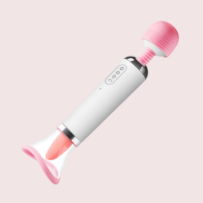 ExoticPapaya - Magic Wand with Clitoral Licking Tongue Vibrator