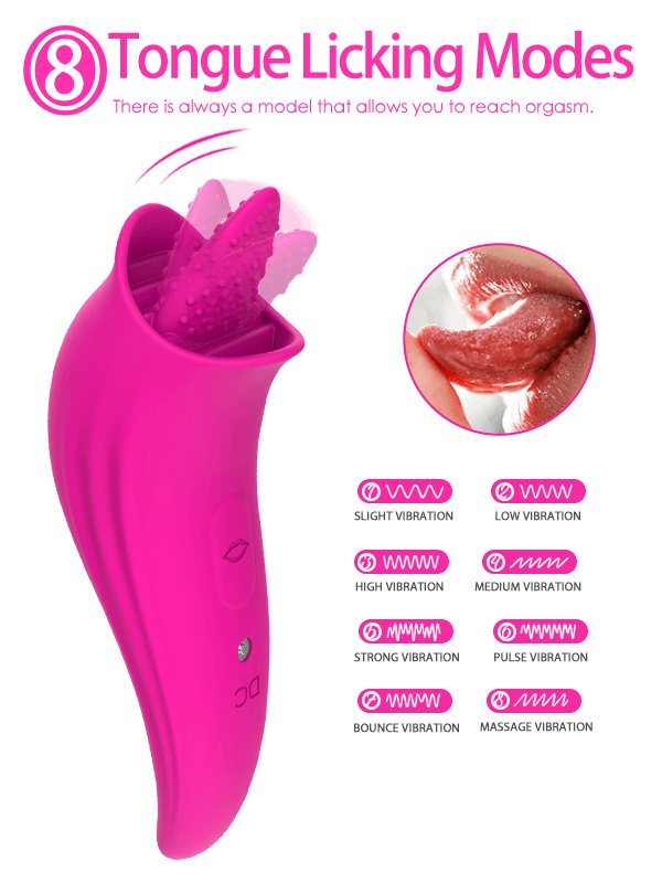 Spicy | 8 Modes G-Spot Stimulator Clit Licker 2 in 1 Tongue Vibrator