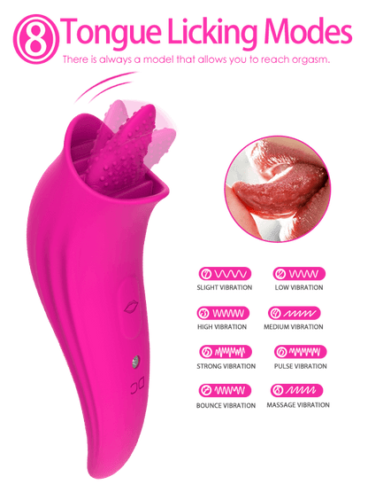 Spicy | 8 Modes G-Spot Stimulator Clit Licker 2 in 1 Tongue Vibrator