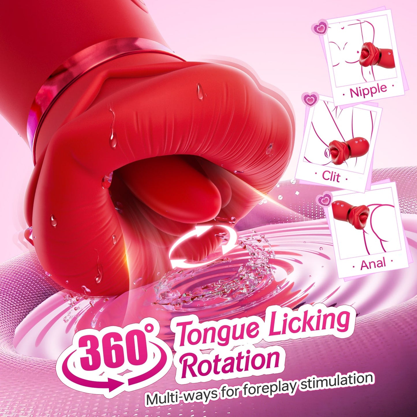 Snazzy | 4 in 1 Kiss Tongue Licking Multi Stimulations Mouth Vibrator Toy