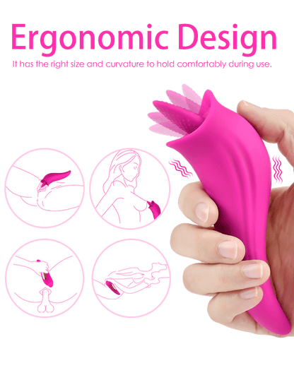 Spicy | 8 Modes G-Spot Stimulator Clit Licker 2 in 1 Tongue Vibrator