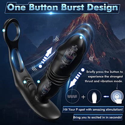 Quirky | Dual Cock Ring Powerful Thrusting & Vibration Butt Plug