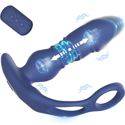 Quirky | Dual Cock Ring Powerful Thrusting & Vibration Butt Plug