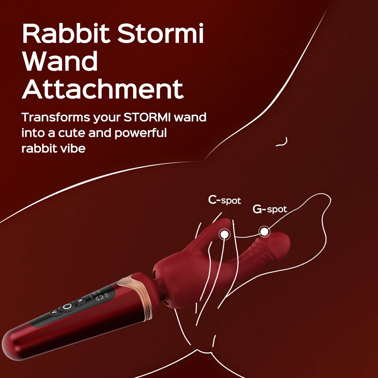 STORMI Powerful Wand Massager with Rabbit Attachment