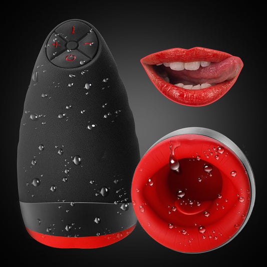 SlinkyLily - Upgraded Vibrating Masturbator Intelligent Heating Waterproof Oral Toy